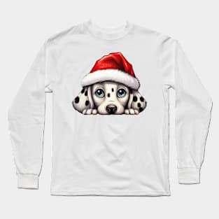 Christmas Peeking Puppy Long Sleeve T-Shirt